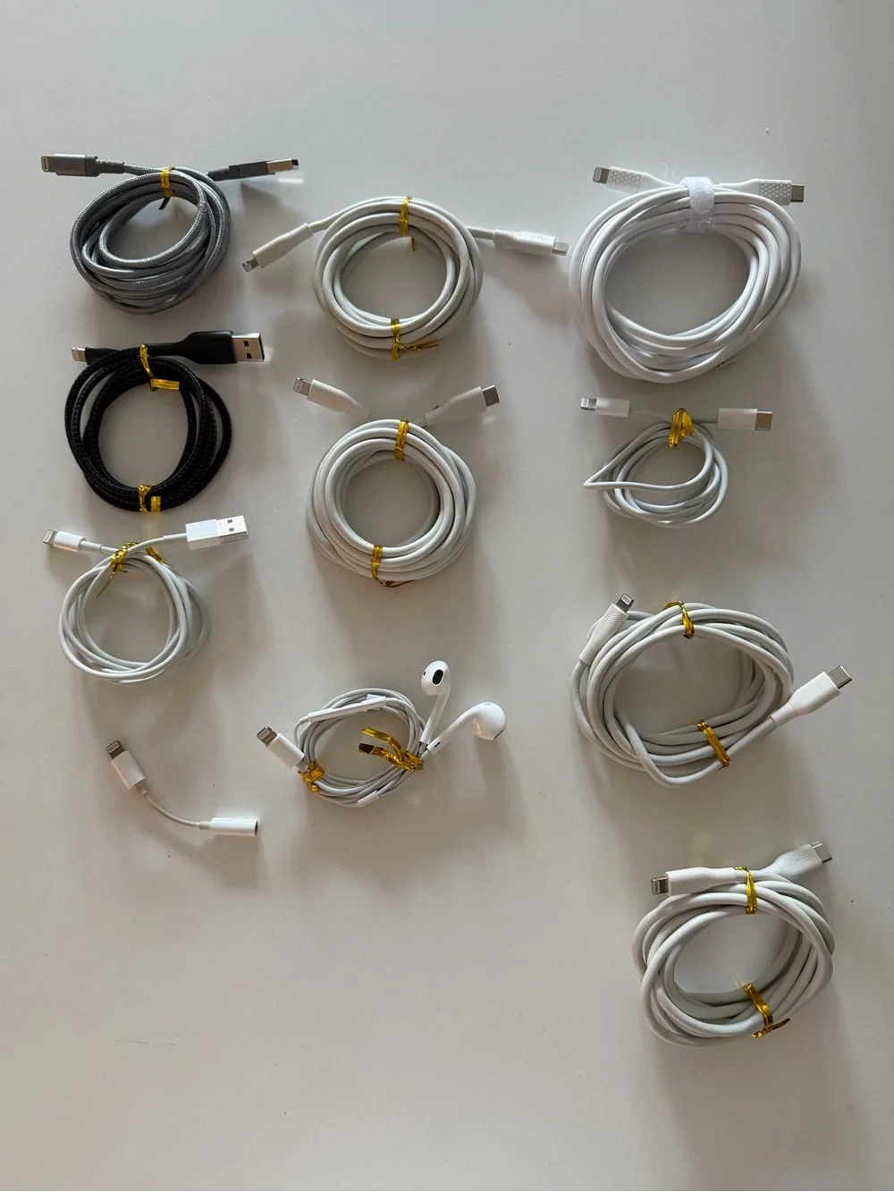 Apple Lightning & USB-C Accessory Cable Lot in White and Black
